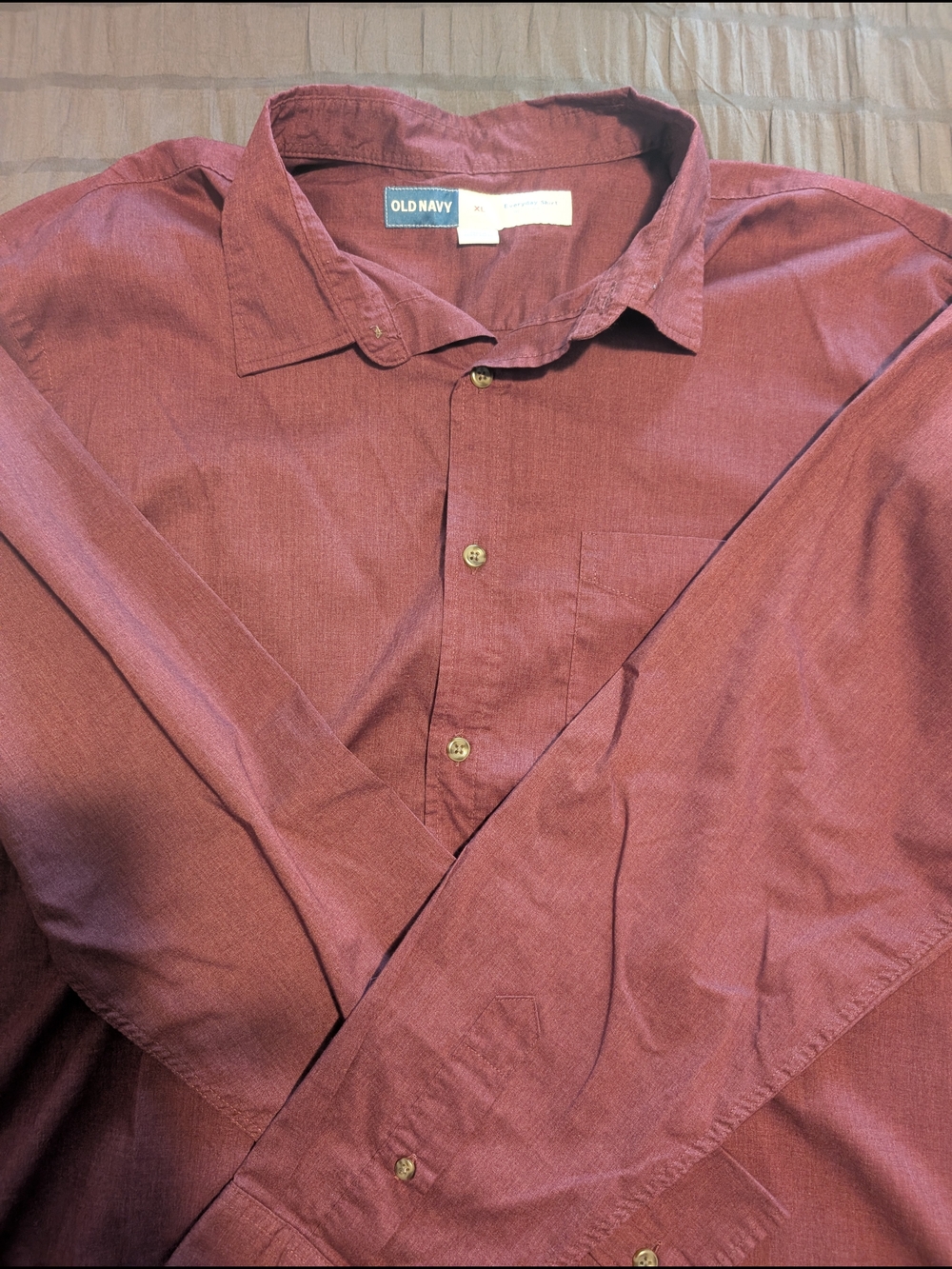 Old Navy Men's Button-Up Dress Shirt — Wine Red